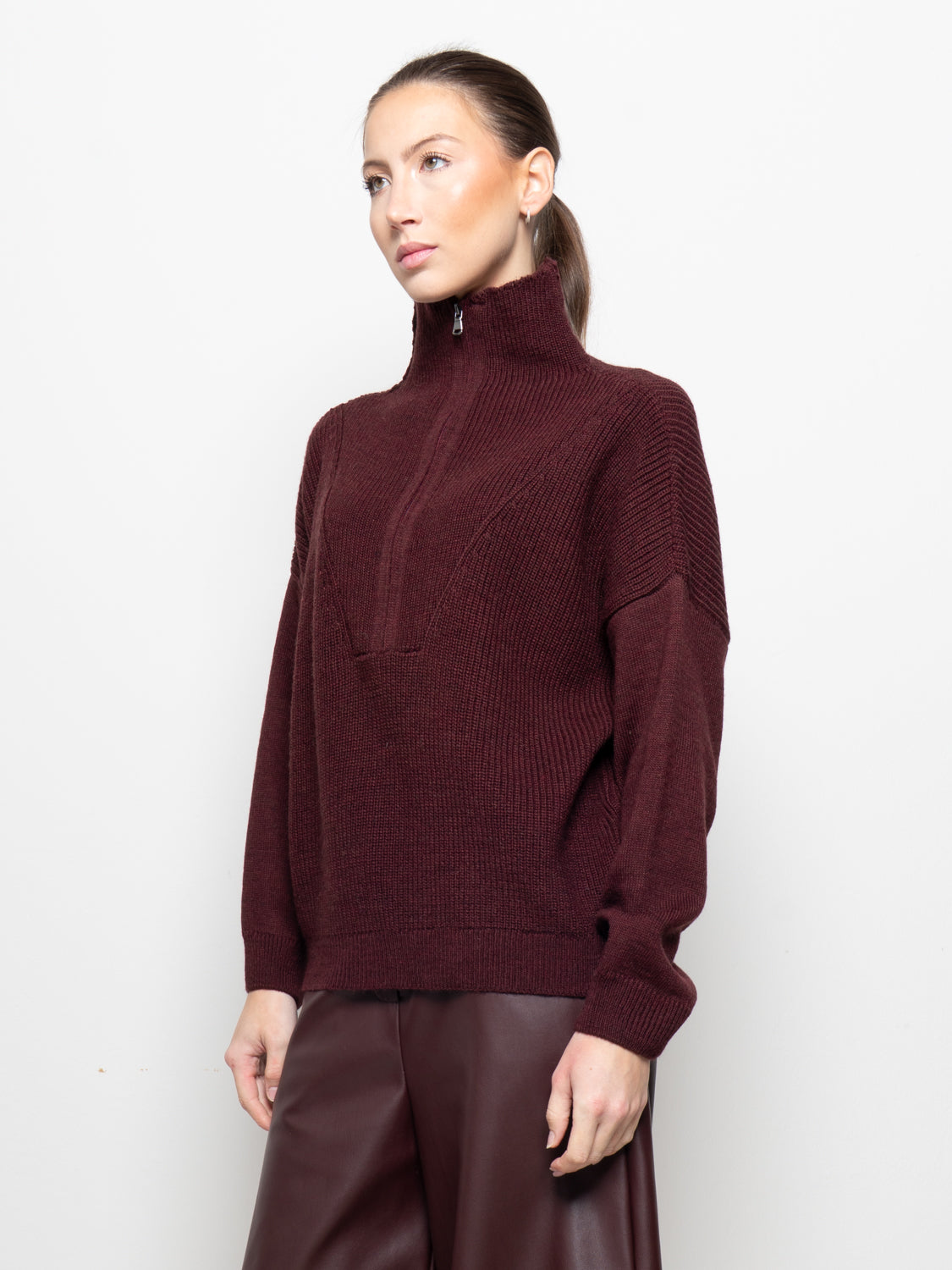 Maglione con collo a zip