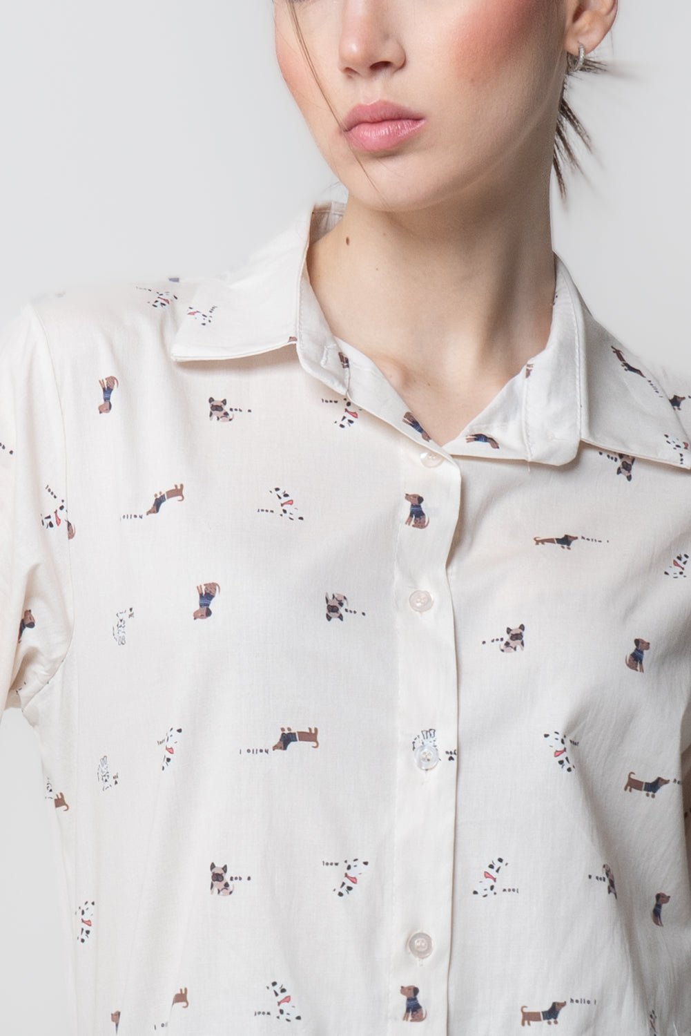 Camicia Bianca Fantasia Cani