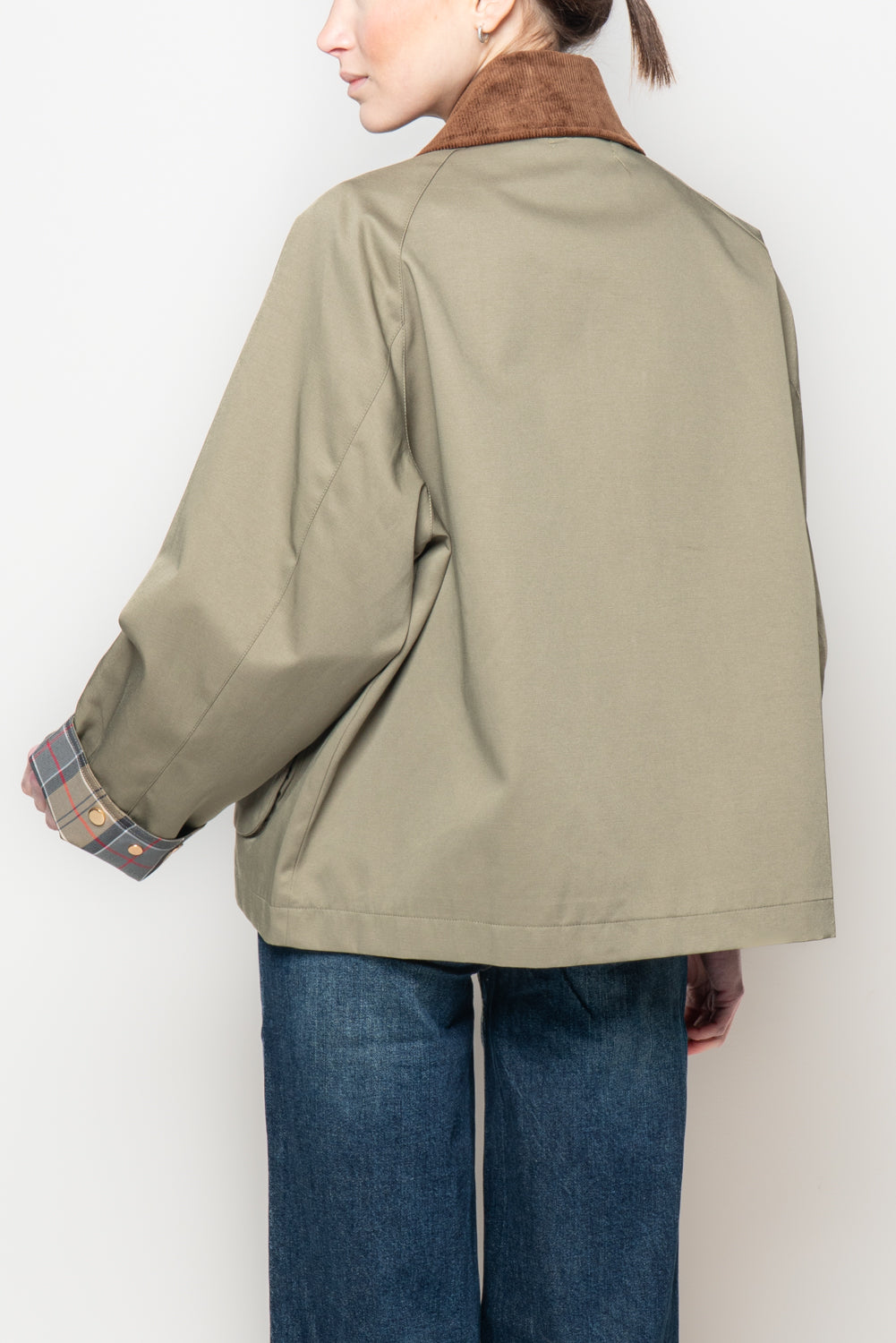 Trench con colletto in velluto