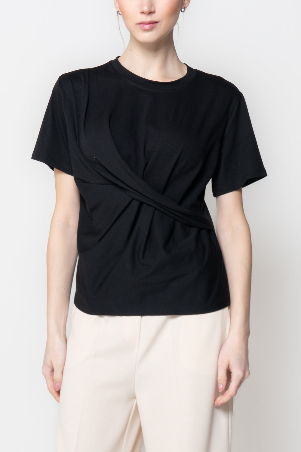 T-shirt con drappeggio