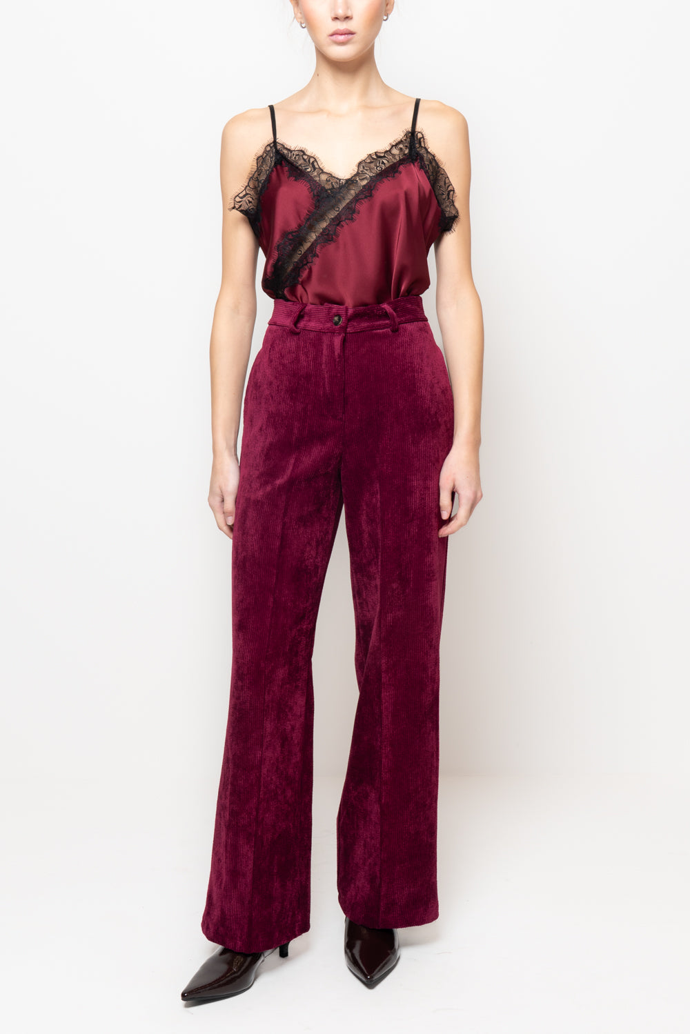 Pantaloni in velluto a palazzo