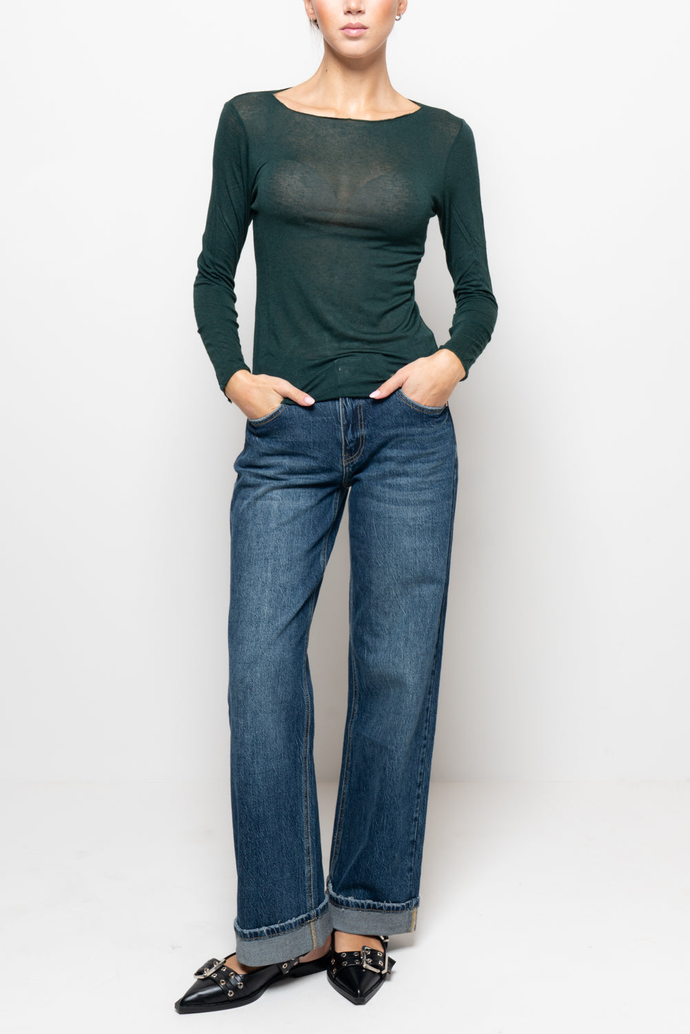 T shirt in misto cashmere