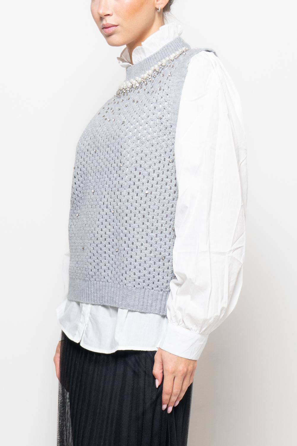 Camicia e gilet con strass