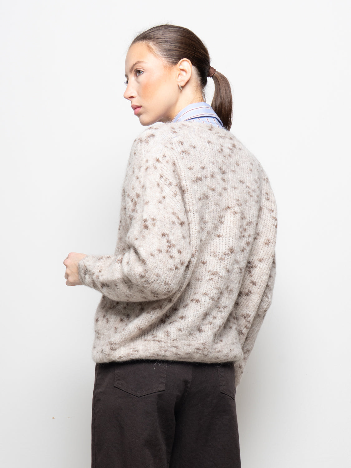 Cardigan in fantasia puntinata