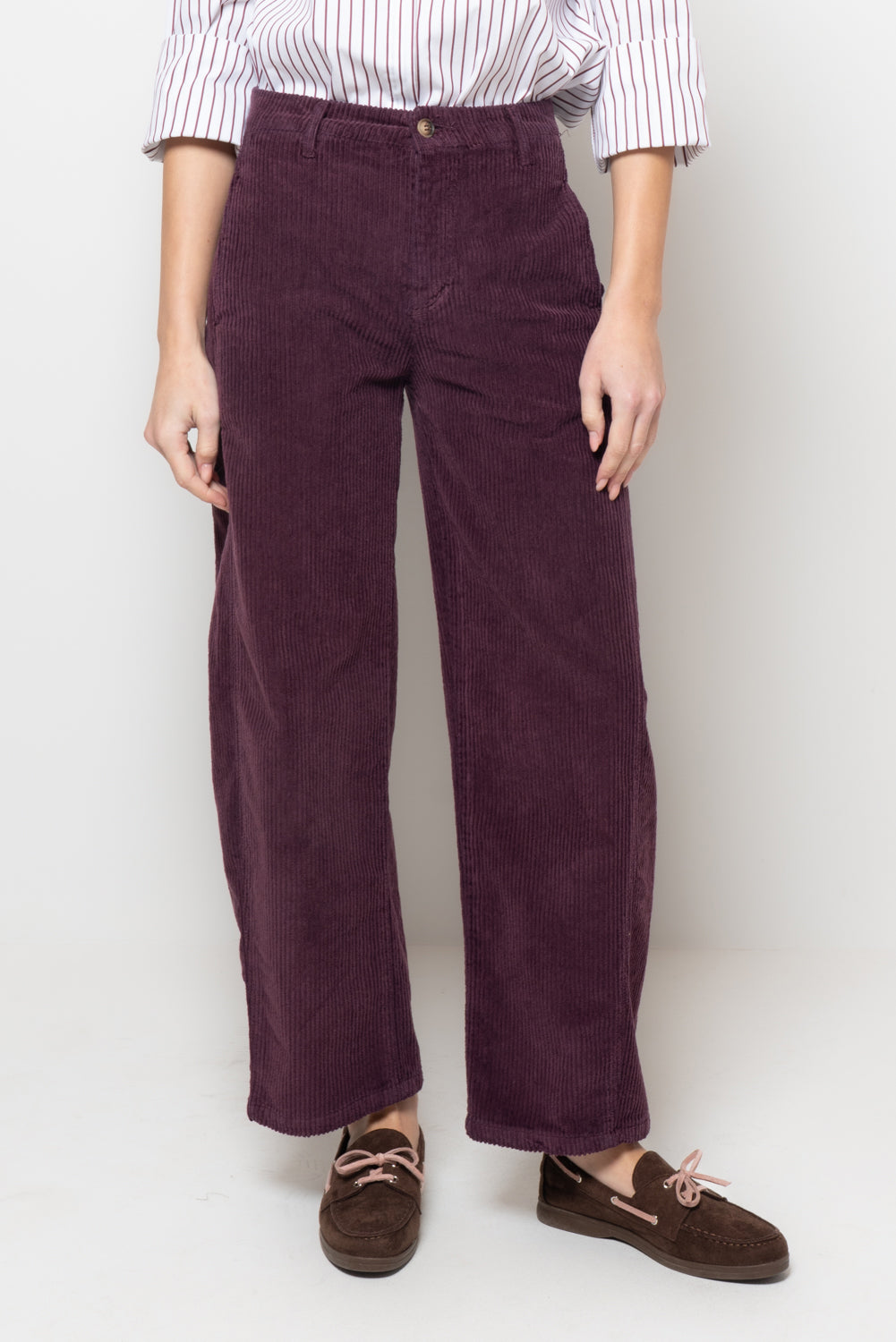 Pantaloni barrel in velluto