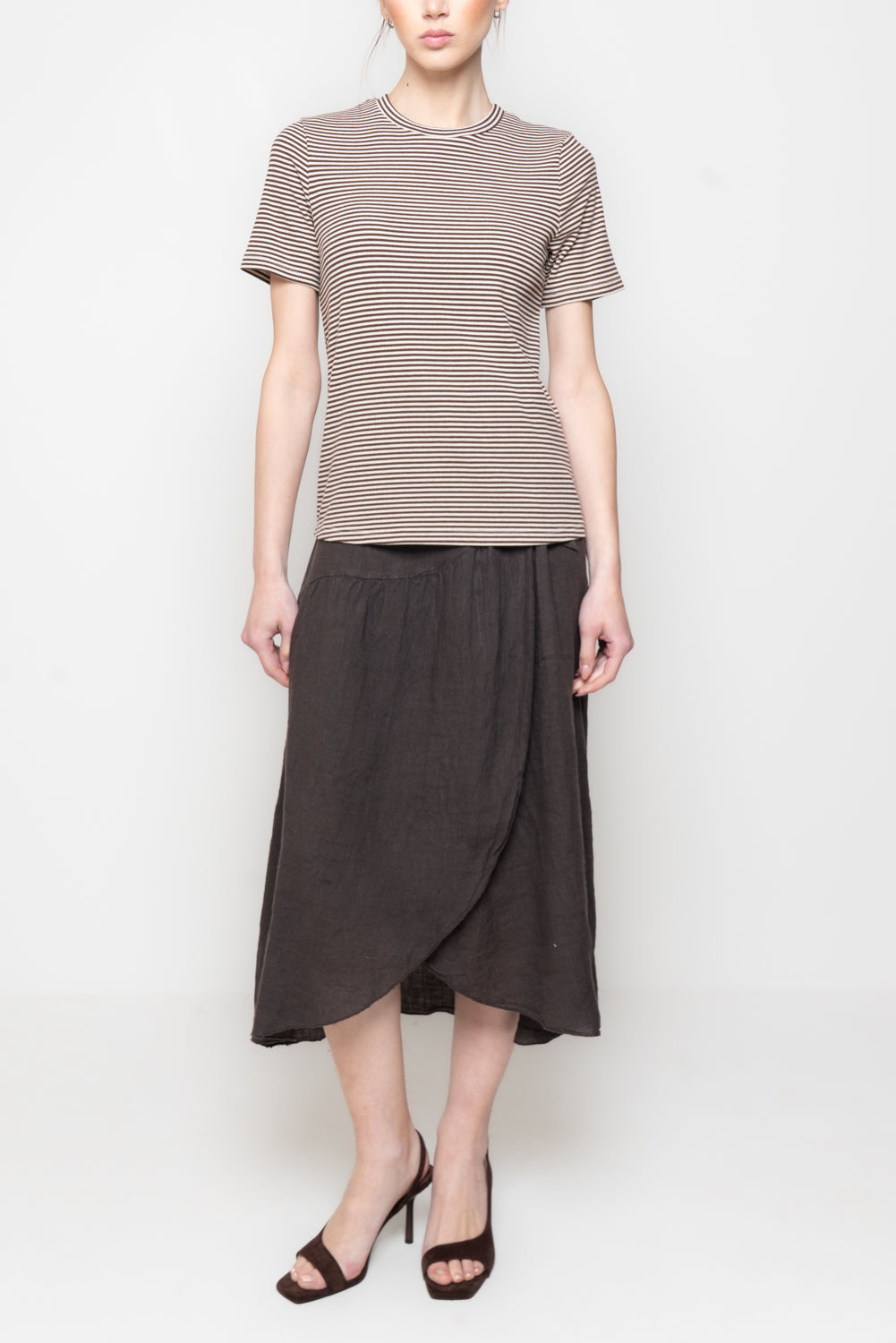 T-shirt Micro-Righe a Costine