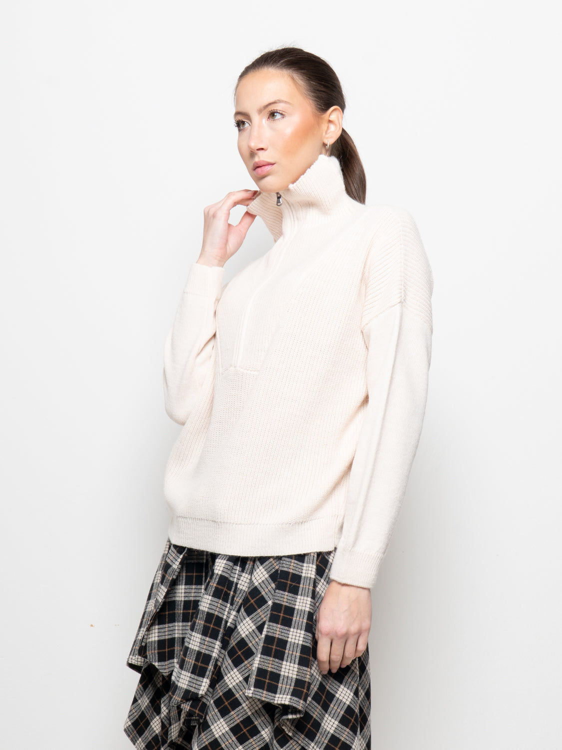 Maglione con collo a zip
