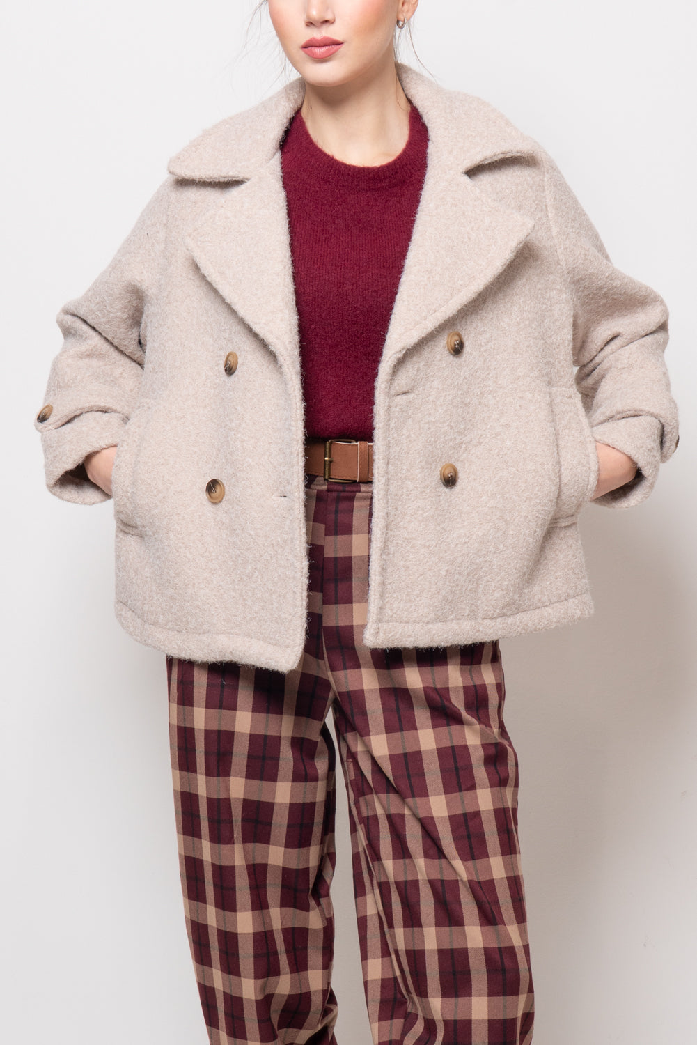 Cappotto bouclé corto