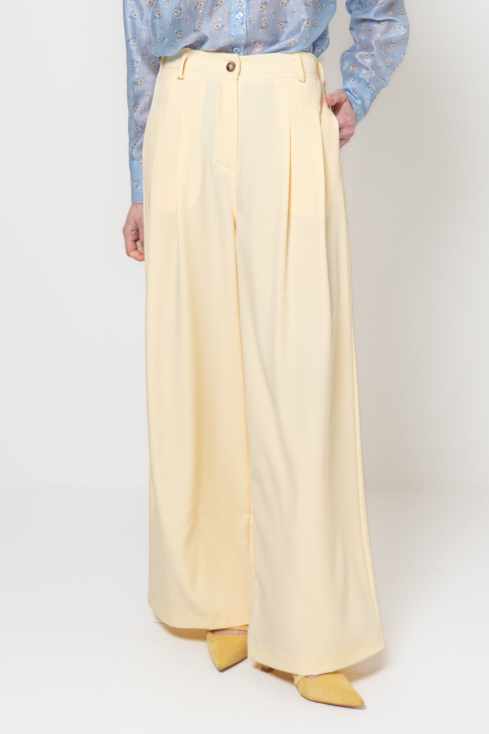 Pantaloni palazzo con pinces