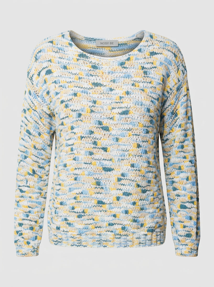 Maglia Girocollo in Filato Fiammato Multicolor