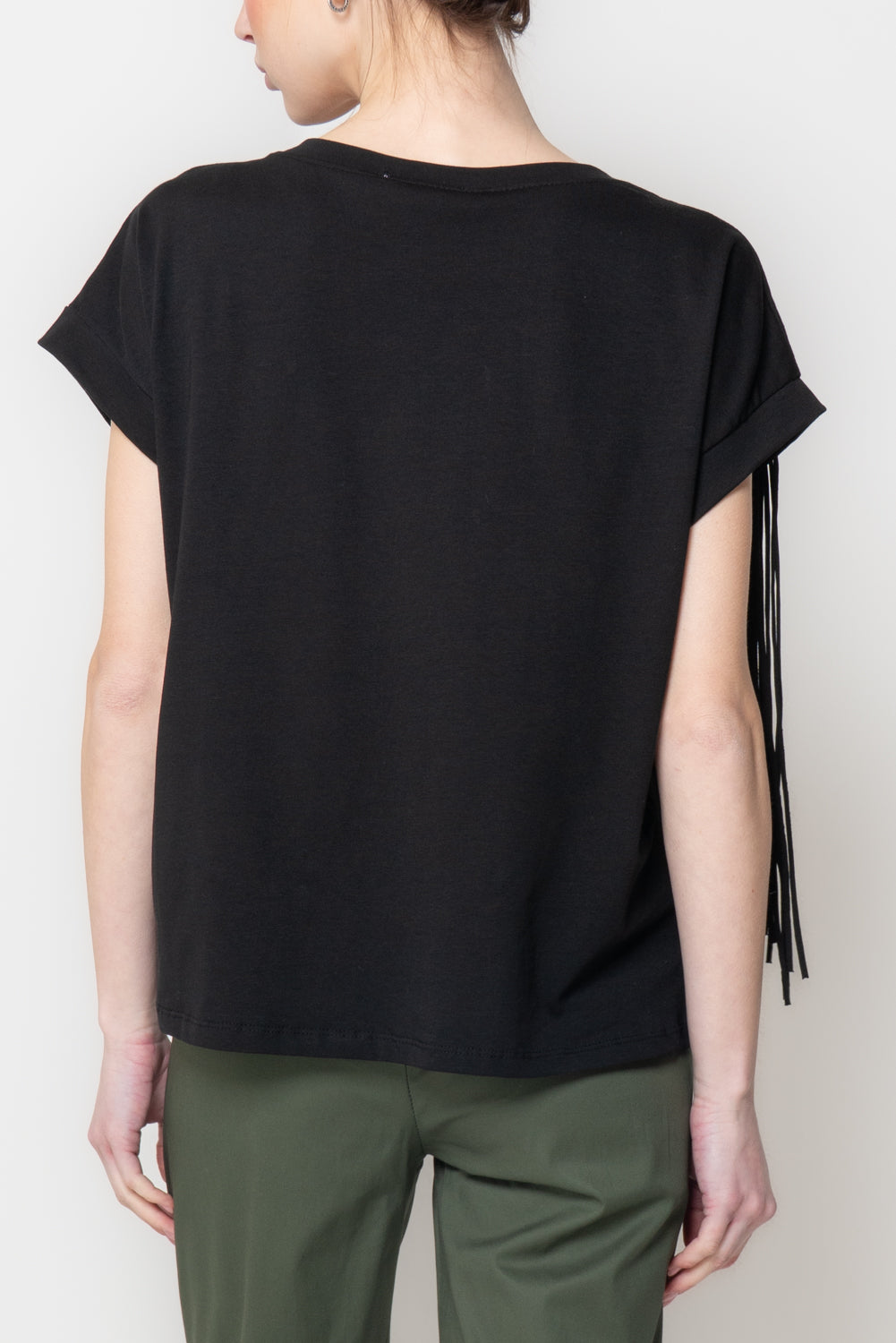 T-shirt con Frange Frontali