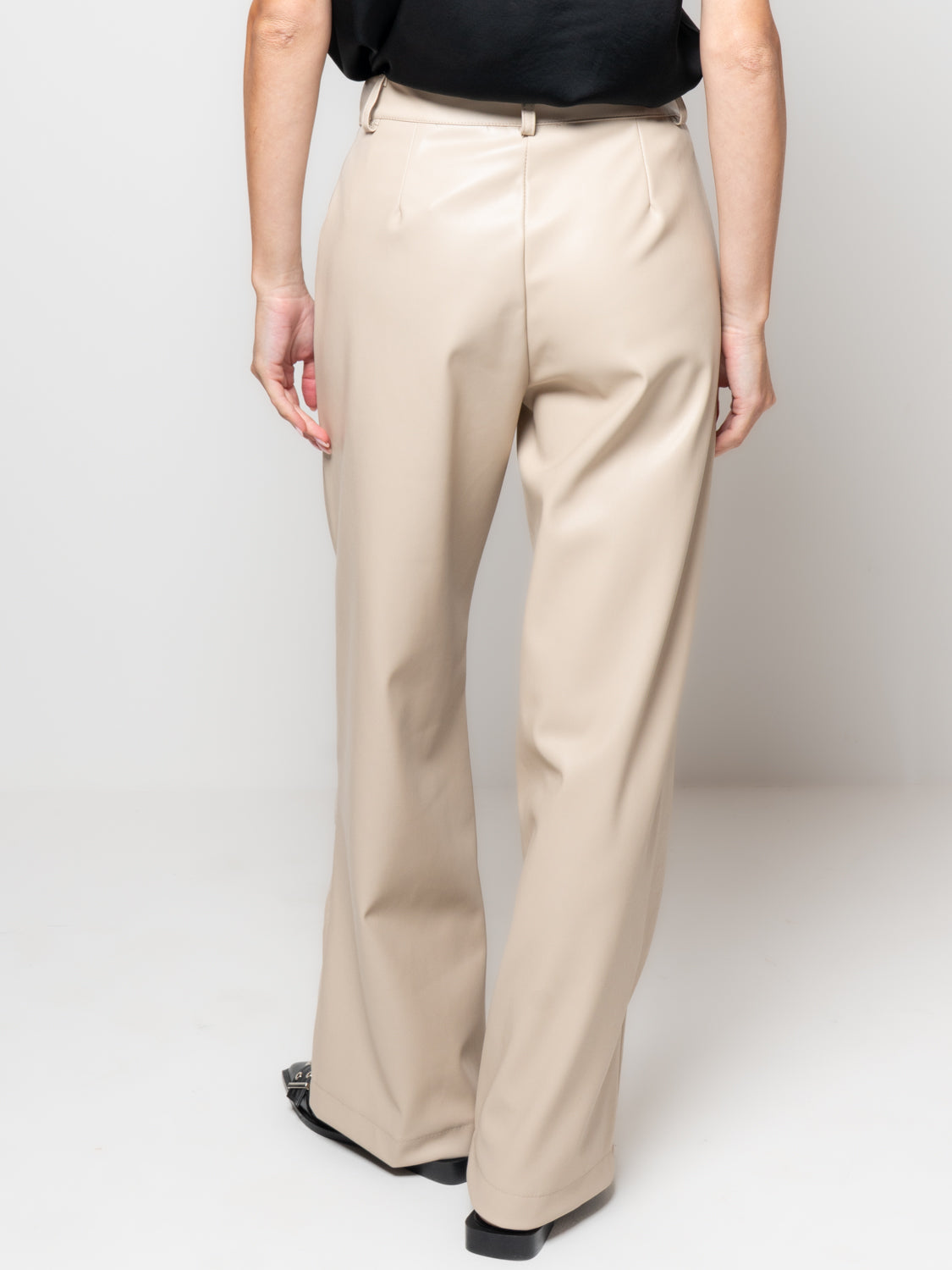 Pantalone palazzo in similpelle