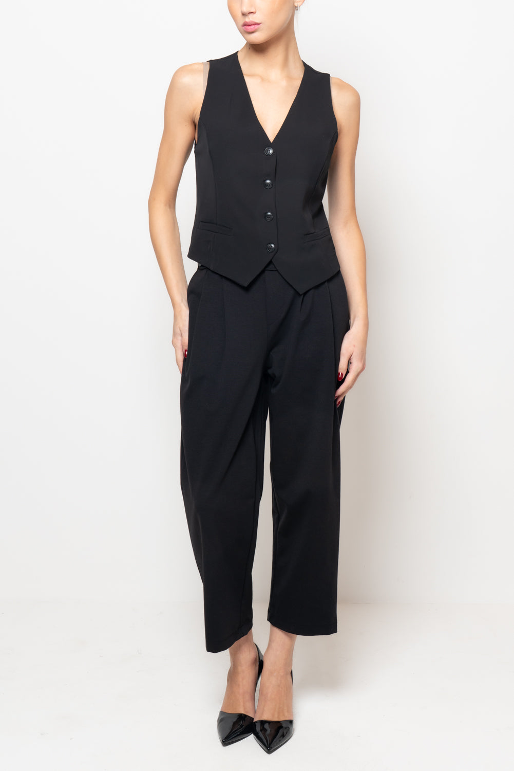 Pantalone in punto milano doppio bottone