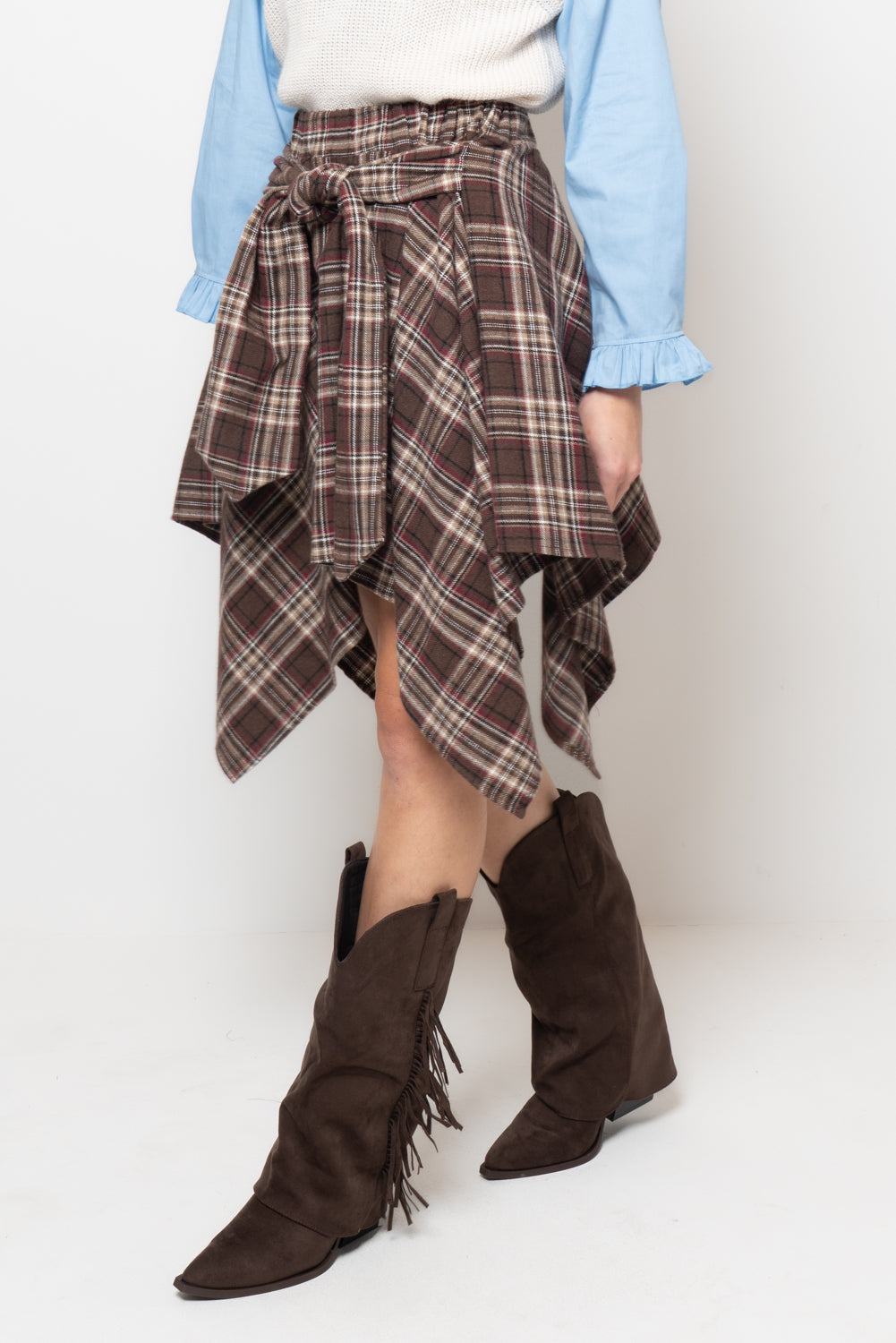 Gonna a quadri con fuciacca a camicia