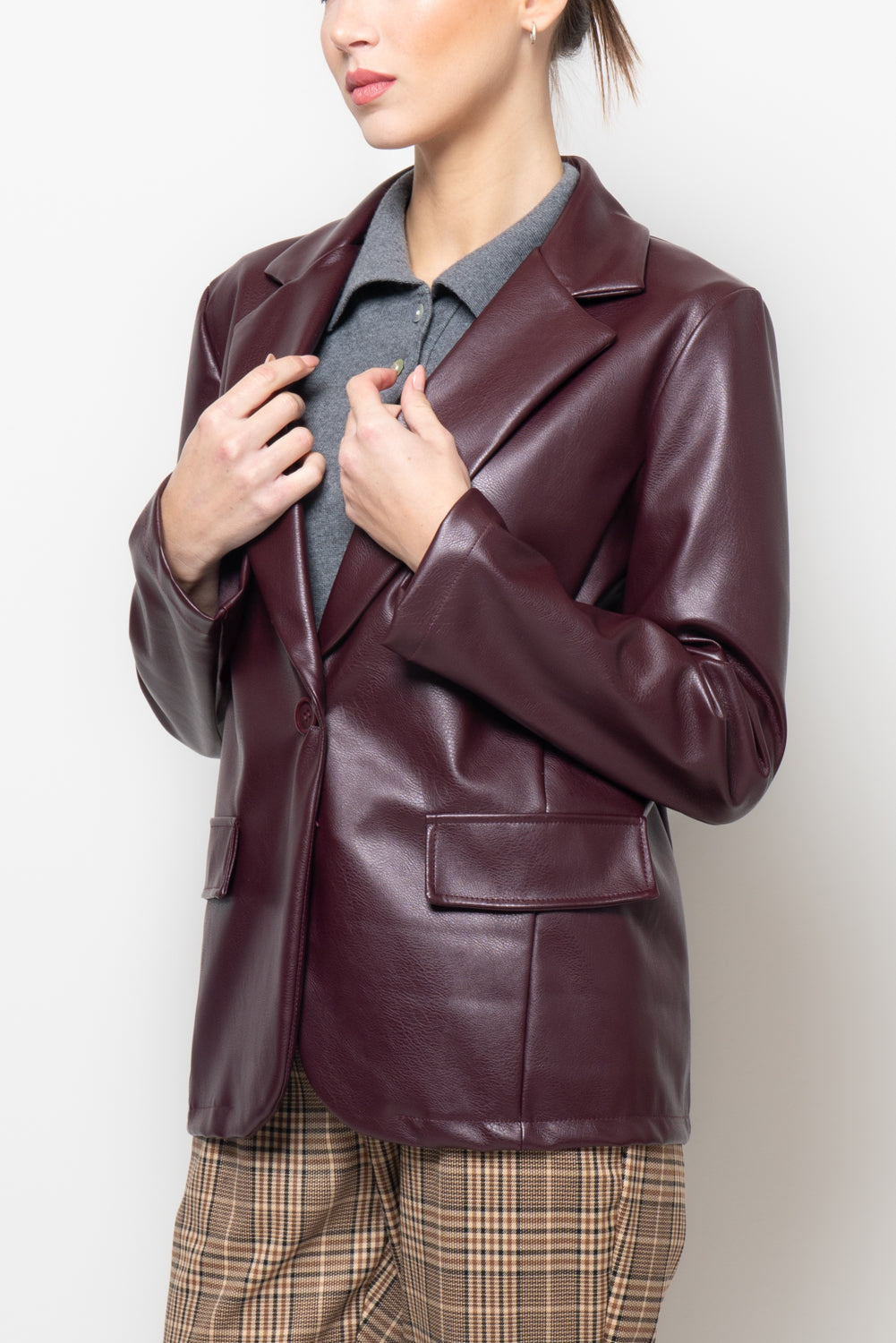 Giacca over in similpelle