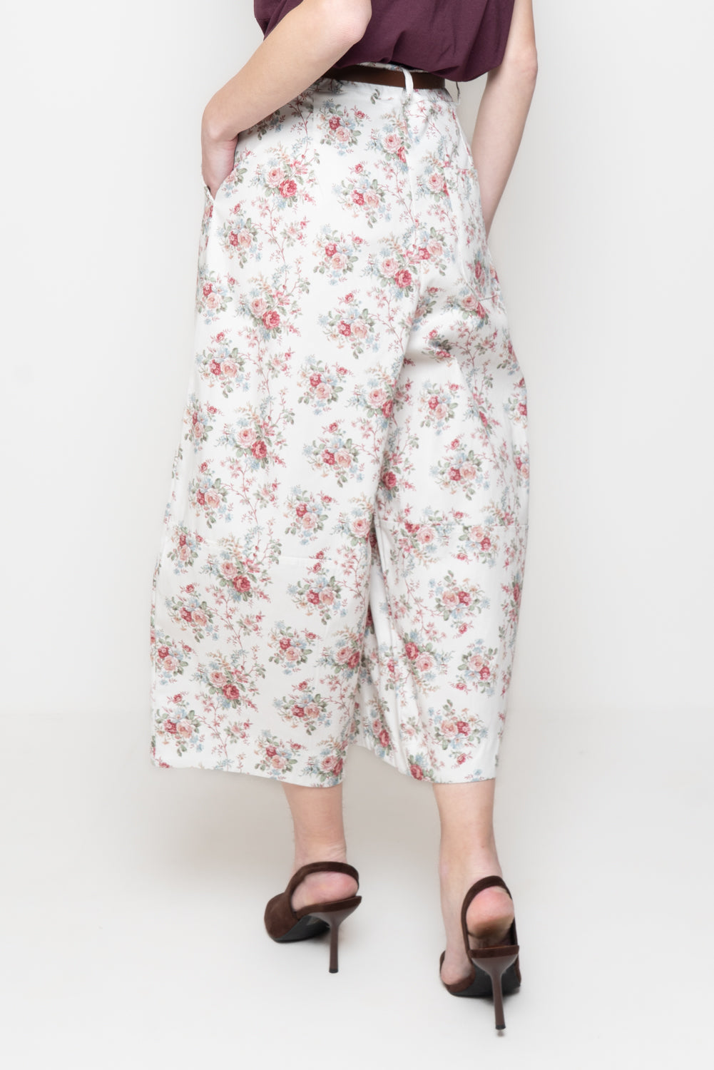 Pantaloni barrel a Fiori
