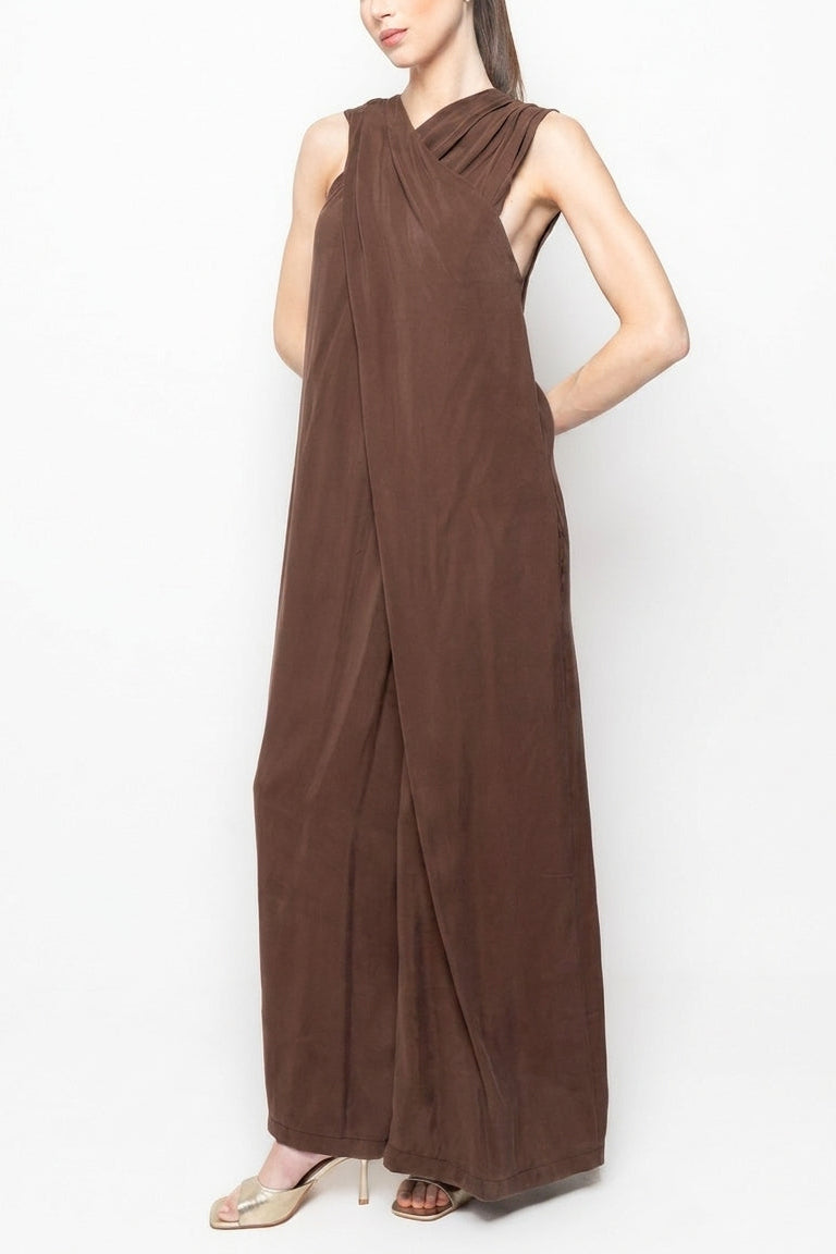 Tuta Intera Incrociata con Pantalone Wide Leg