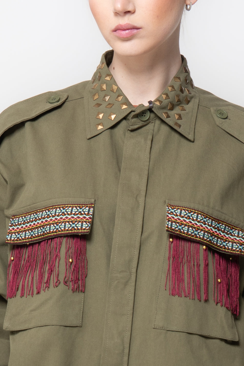Sahariana Militare con borchie