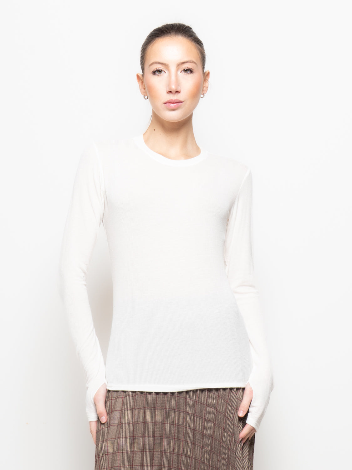 Maglia a costine con foro