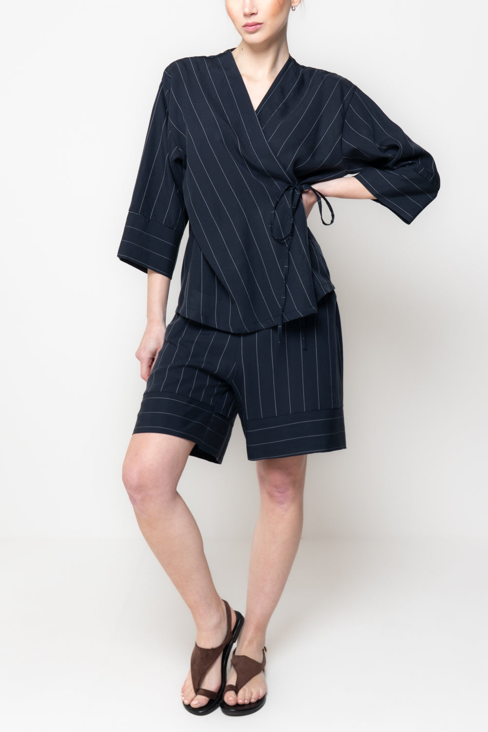 Blusa a Portafoglio Gessata
