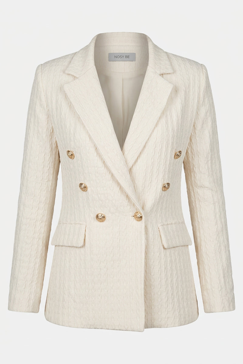 Blazer Strutturato Operato Bianco