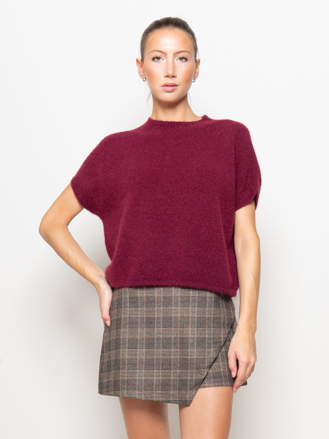 Maglia a scatola misto angora