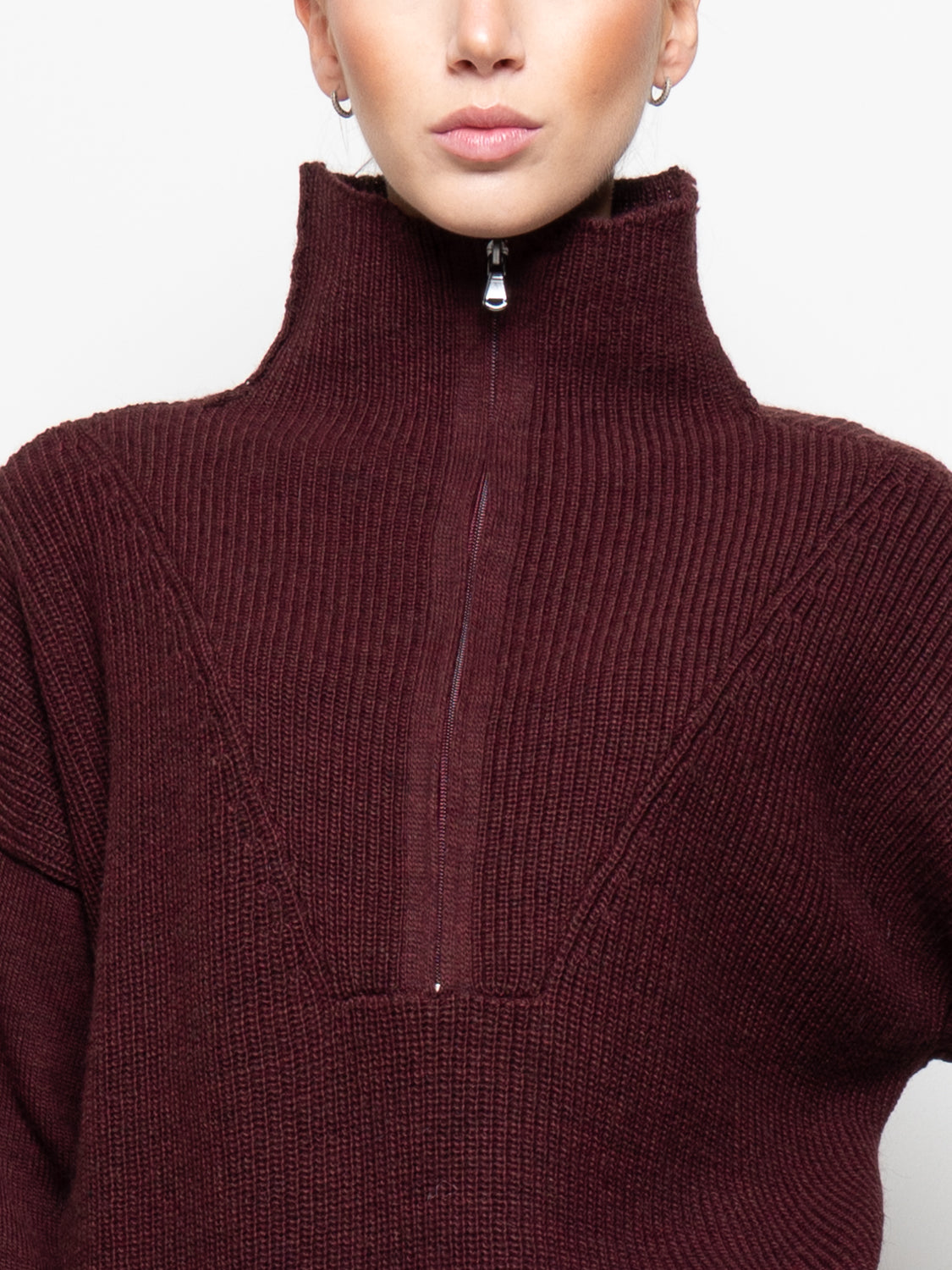 Maglione con collo a zip