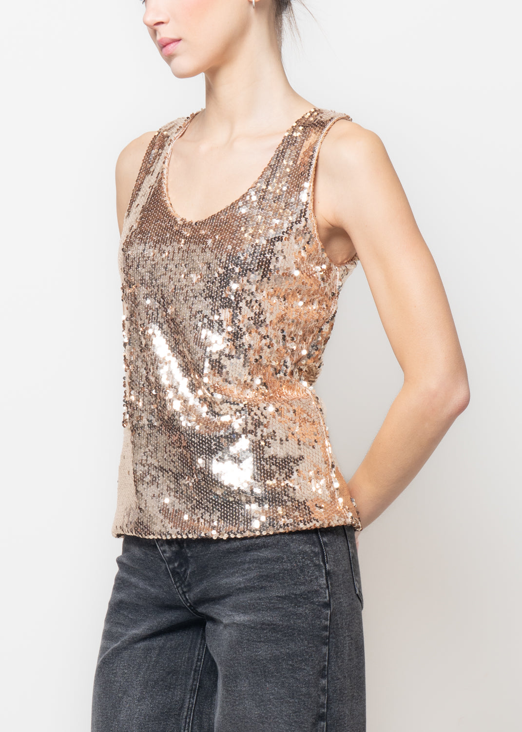 Canotta in paillettes