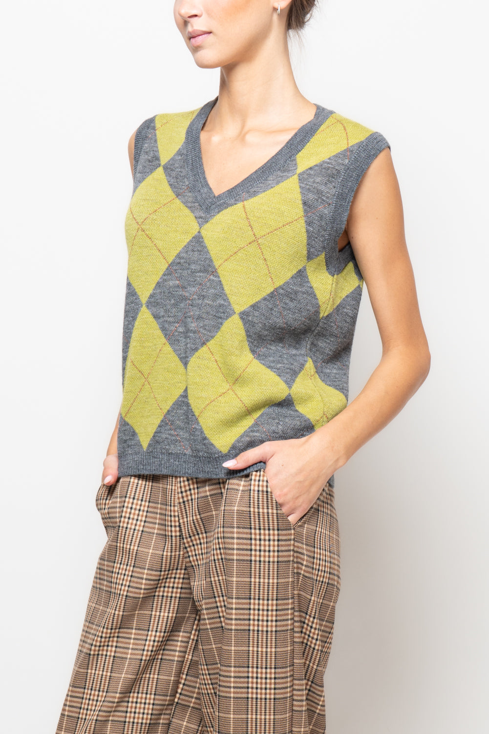 Gilet a rombi a corpetto