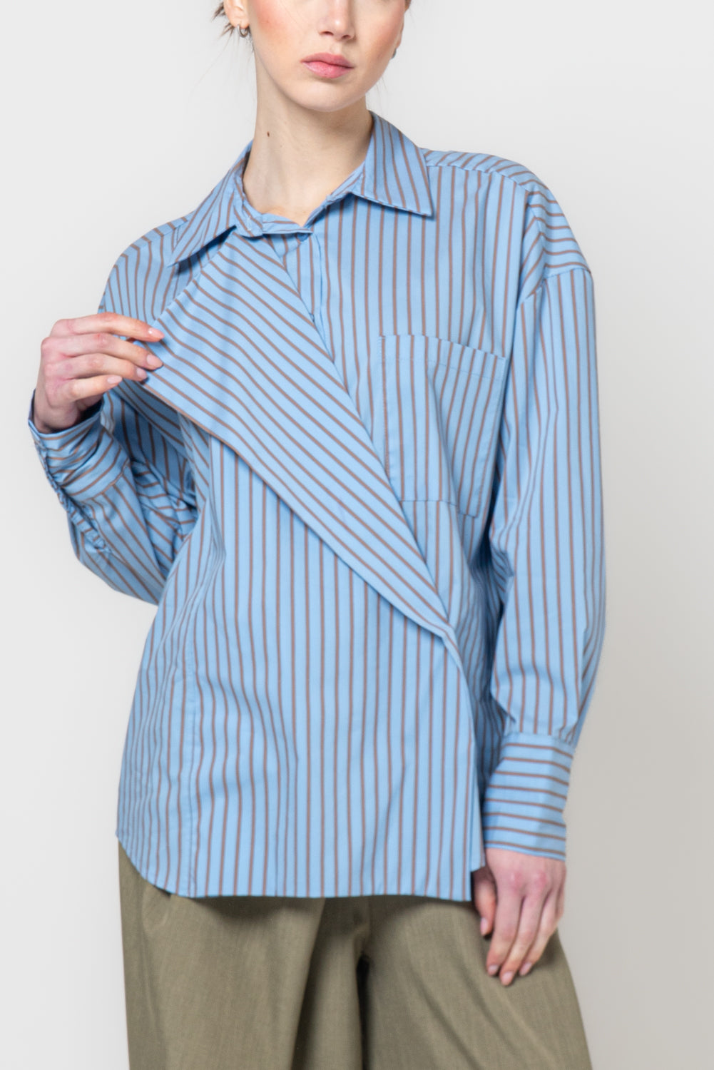 Camicia a righe con patta