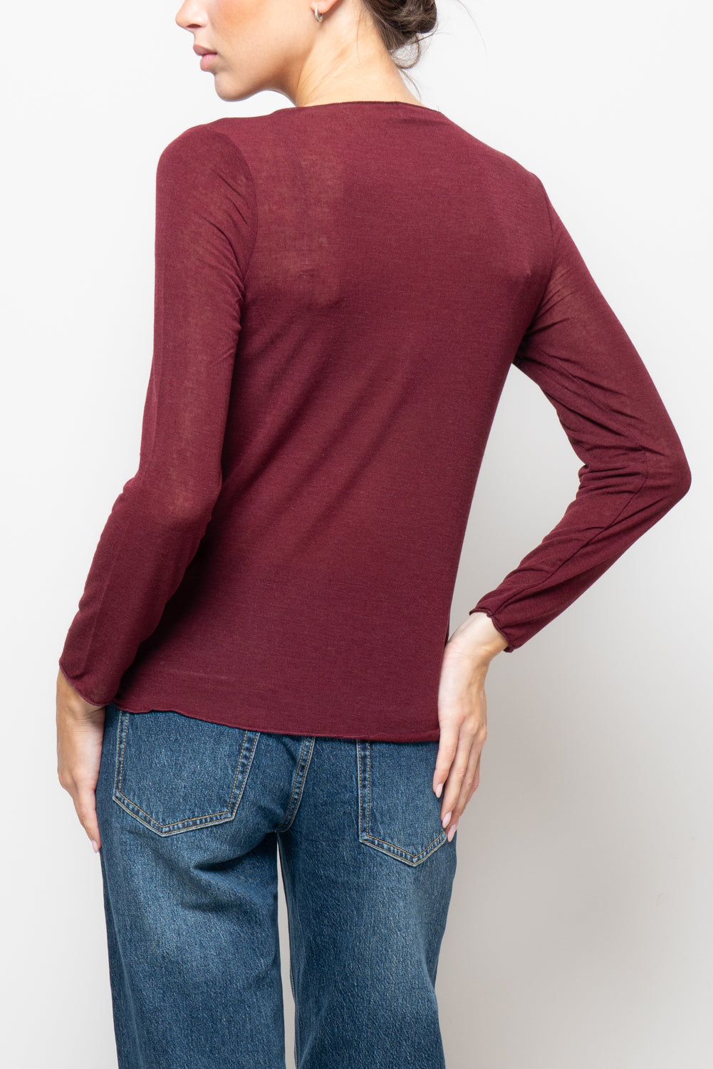 T shirt in misto cashmere