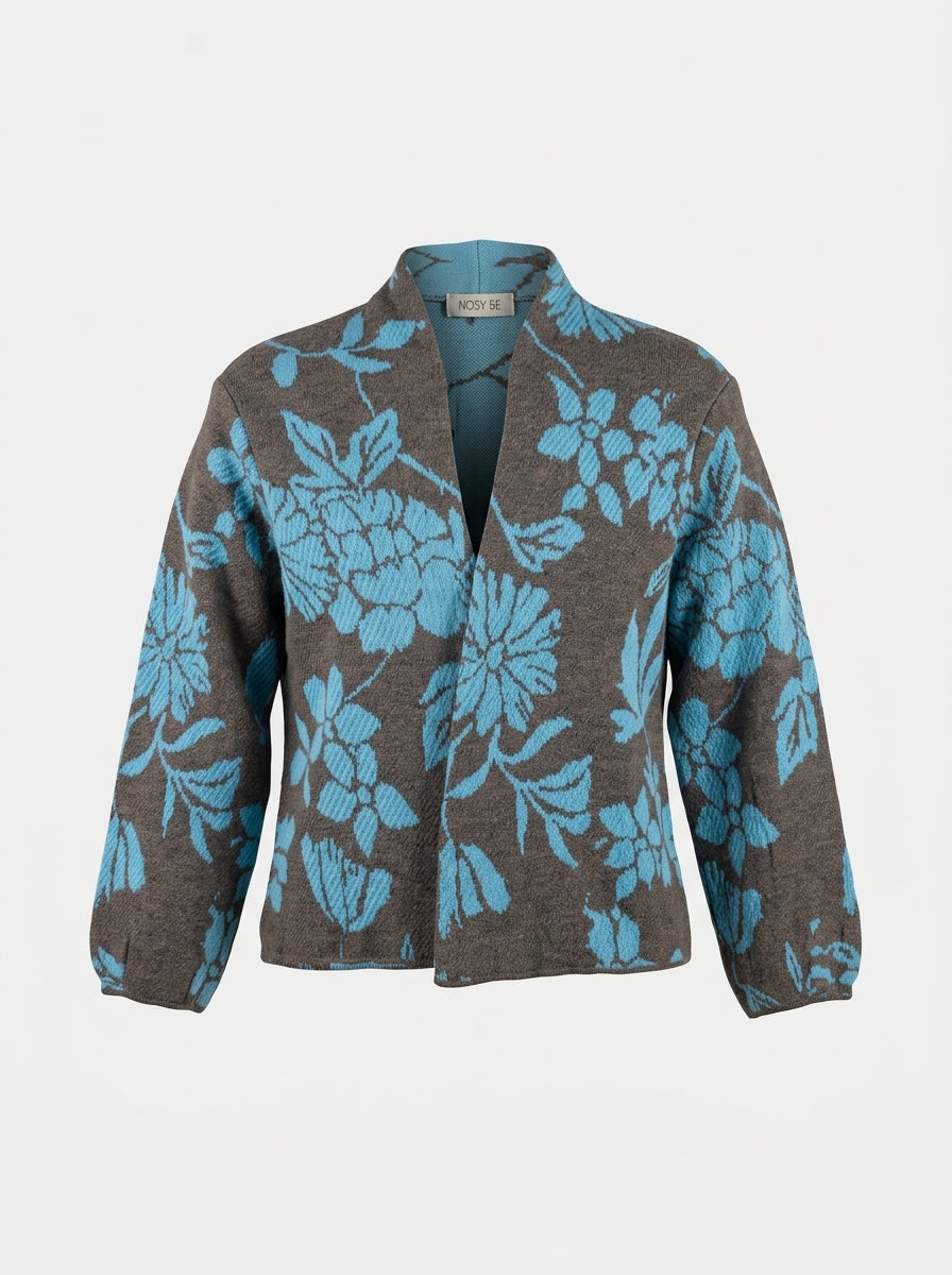 Kimono in maglia fantasia jacquard