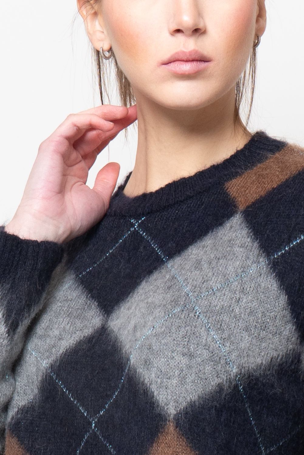 Maglia a rombi garzata