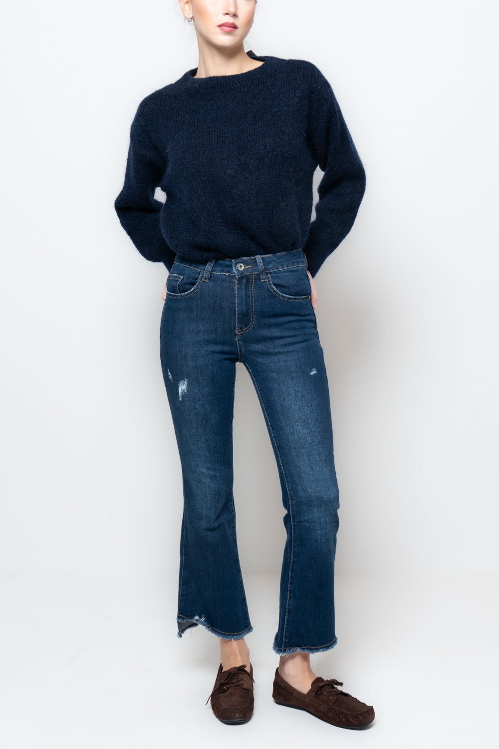 Jeans flair crop