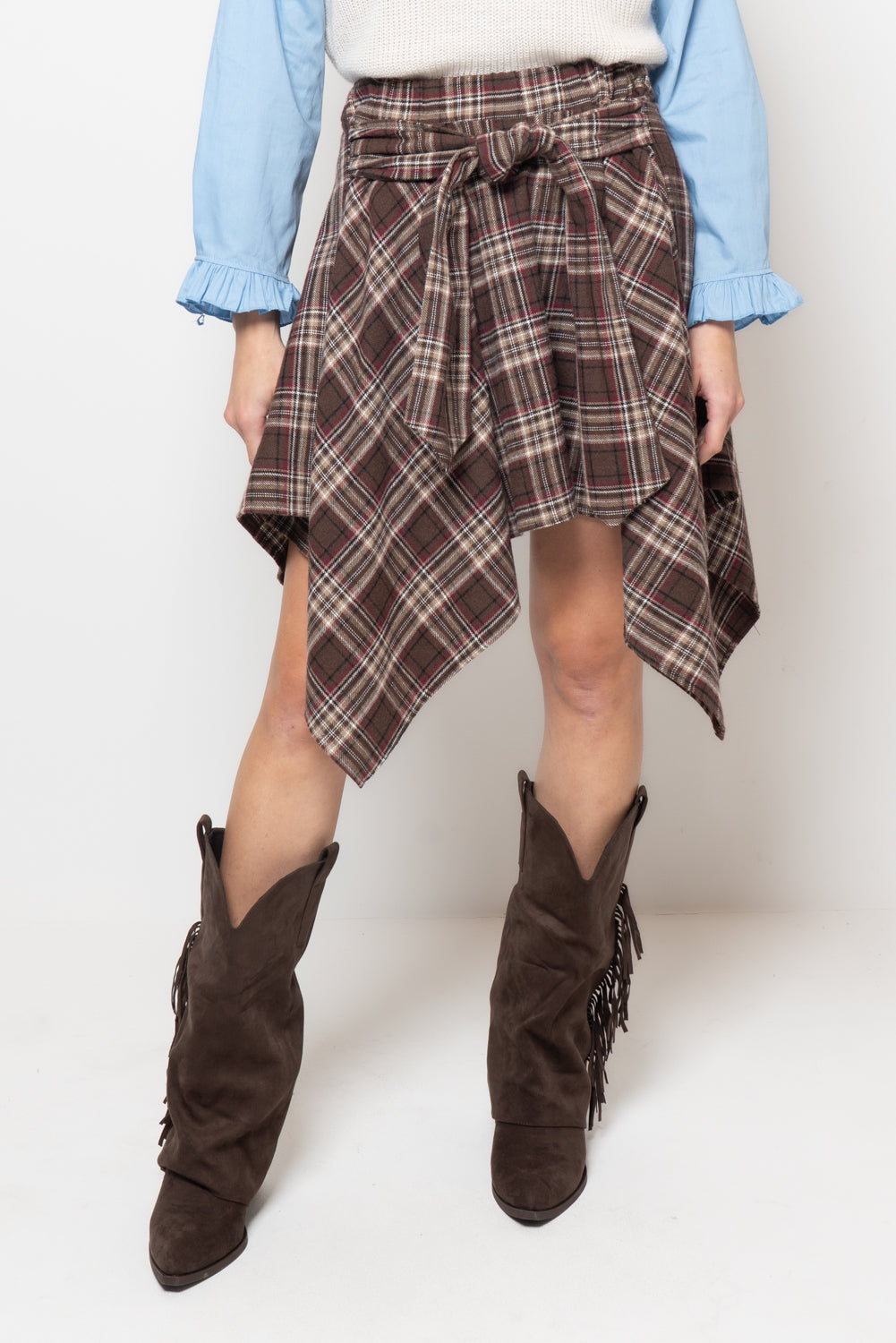 Gonna a quadri con fuciacca a camicia