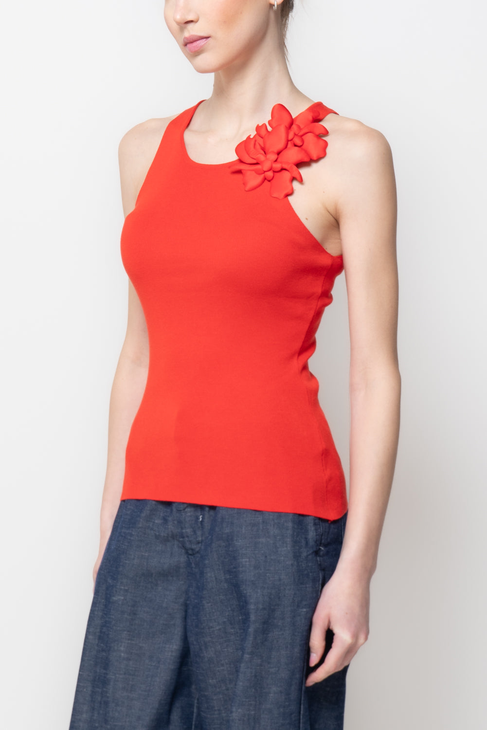 Top a Costine con Fiori 3D