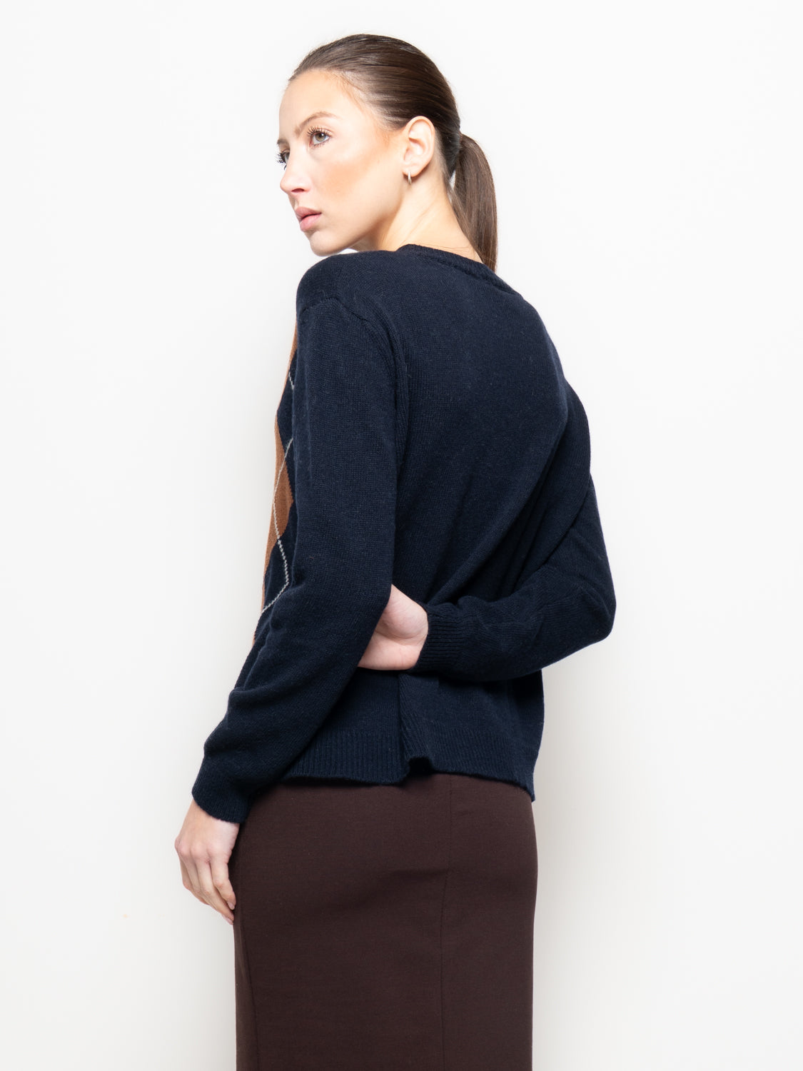 Cardigan con stampa a rombi