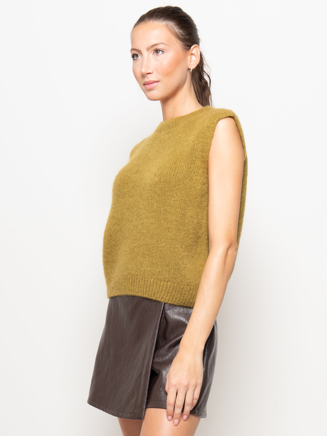 Gilet in maglia mohair senza maniche
