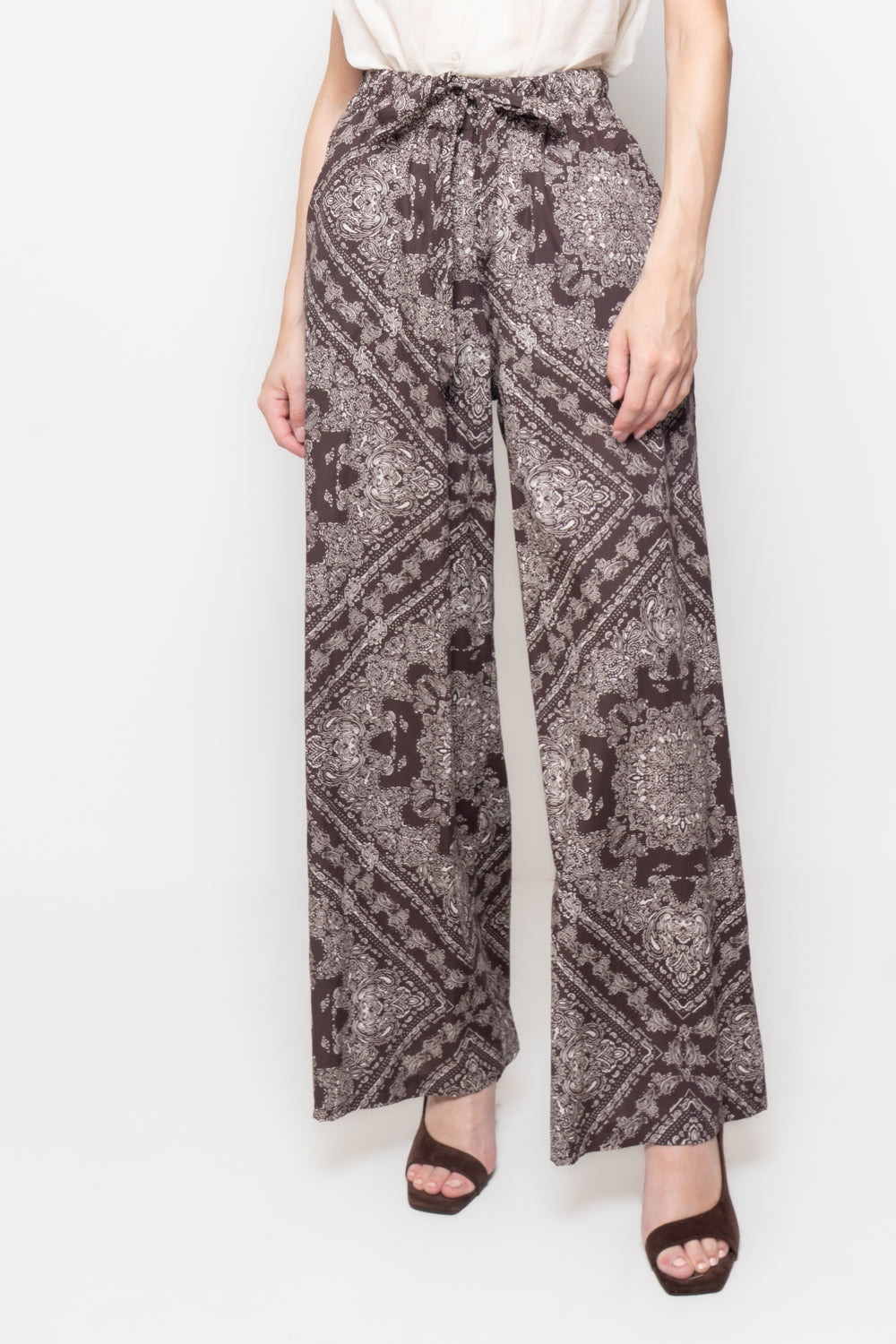 Pantaloni a palazzo fantasia bandana