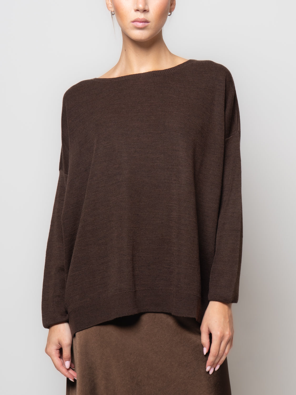 Maglia over misto lana