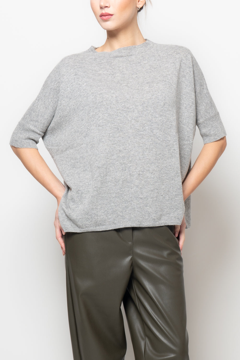 Maglia misto cashmere  manica corta