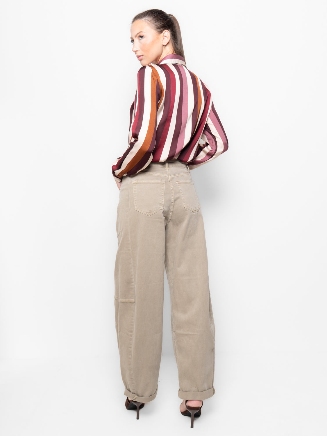 Pantalone barrel in cotone