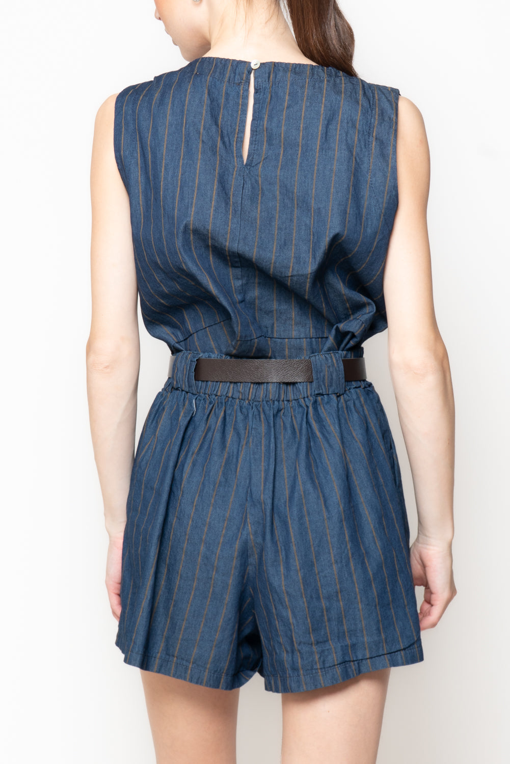Shorts Gessati in Denim Leggero