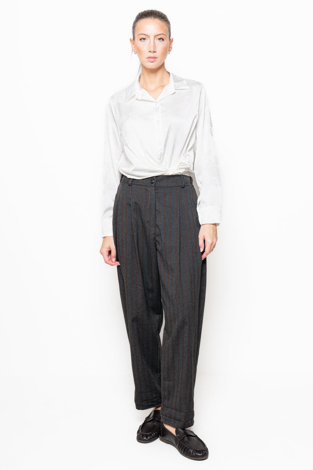 Pantalone baggy gessato