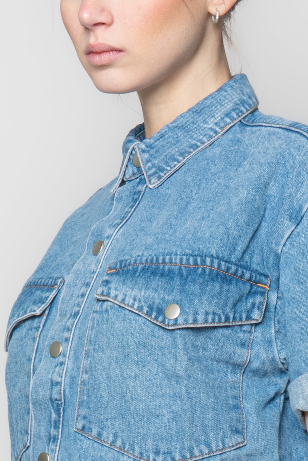 Sovracamicia in denim cropped