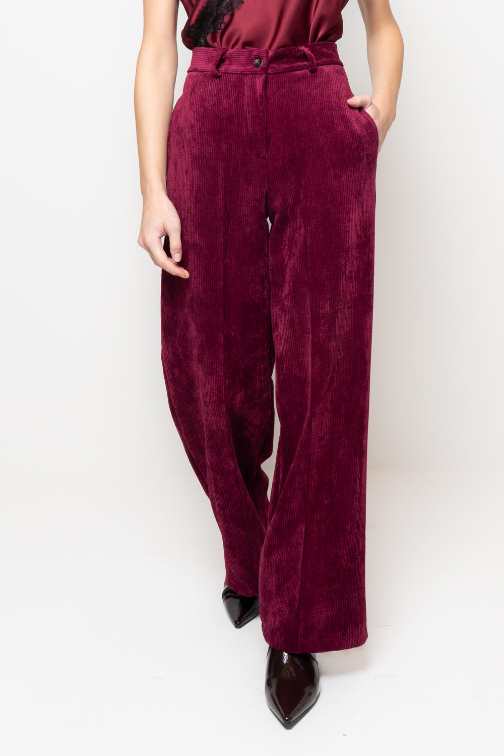 Pantaloni in velluto a palazzo