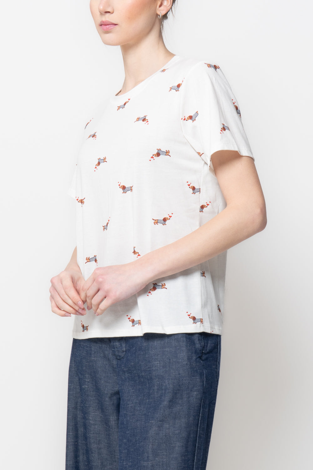 T-shirt con stampa canini
