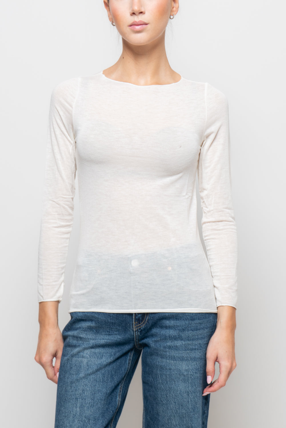 T shirt in misto cashmere