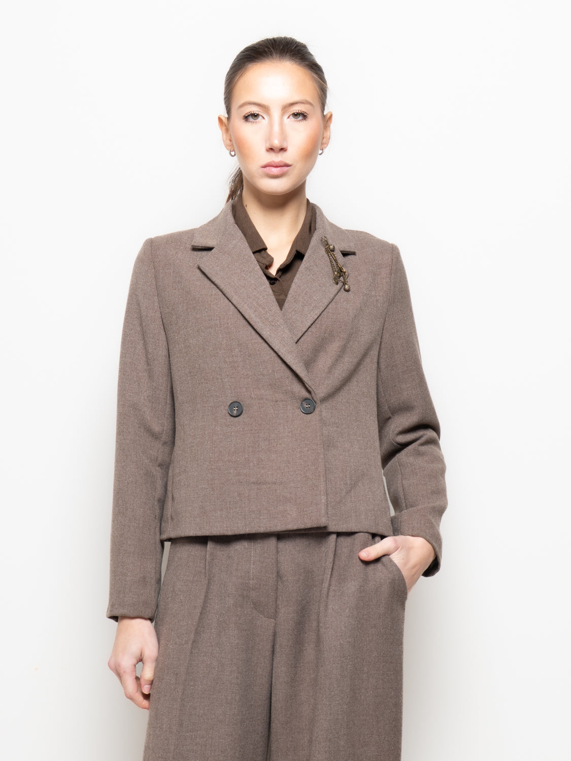Blazer corto doppiopetto