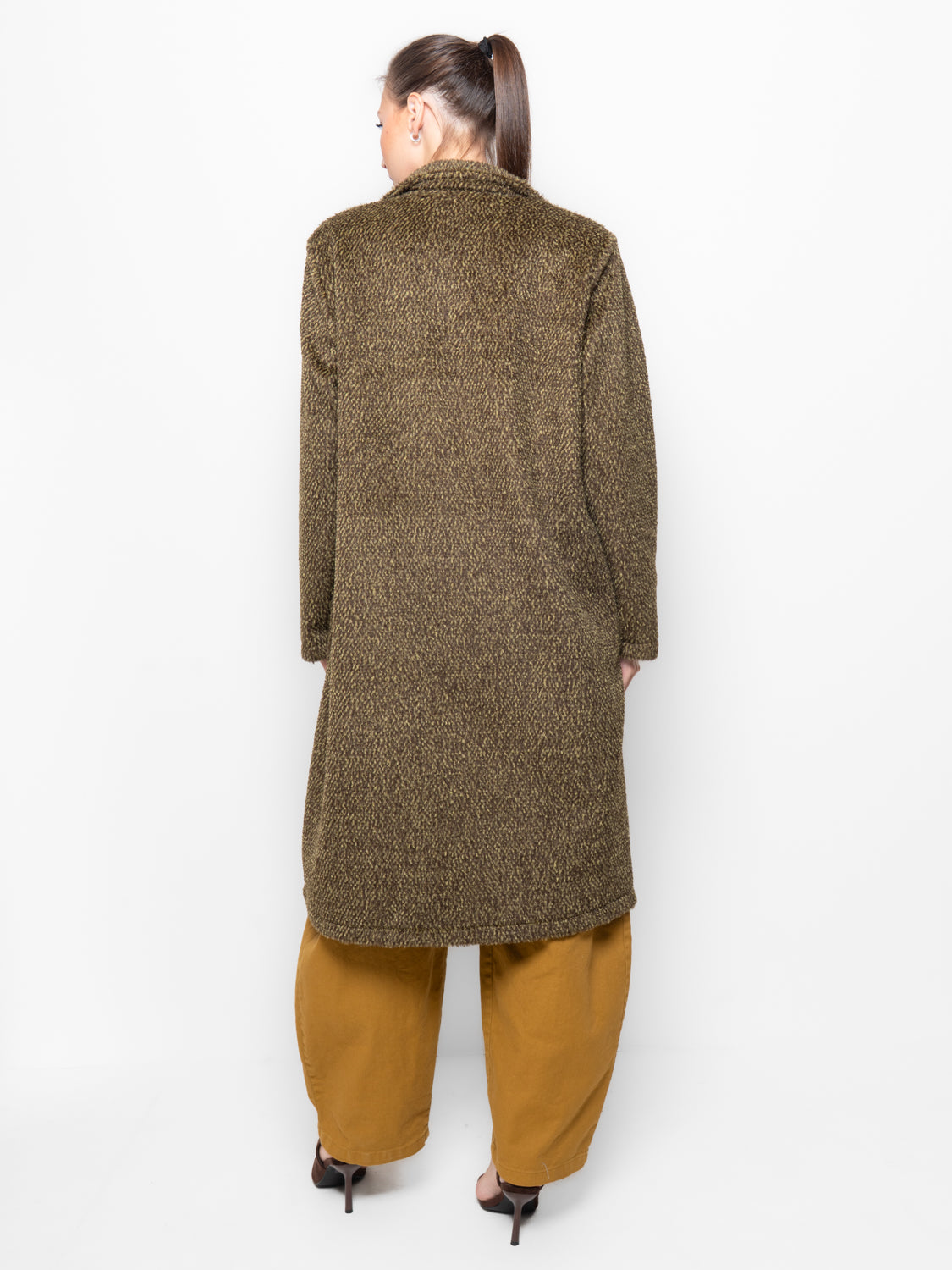 Cappotto in bouclé effetto pelliccia